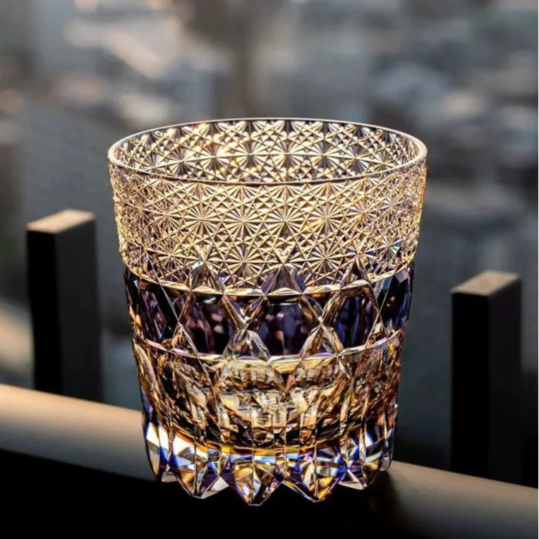 Purple Fluorite – Luxe Edo Kiriko Crystal Bourbon Glass