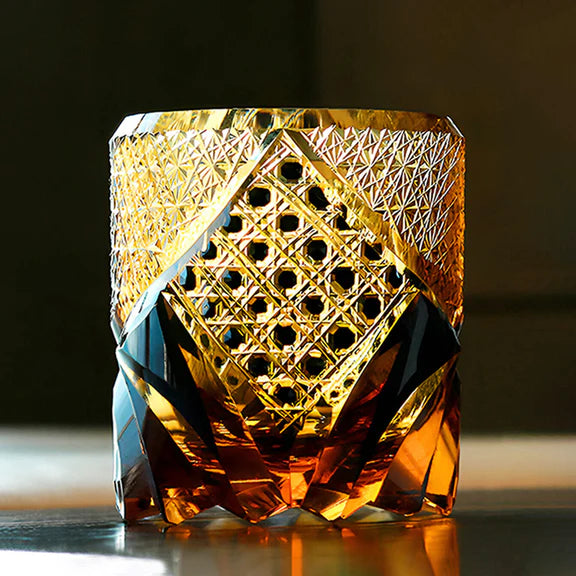 Dark Warrior – Bold Edo Kiriko Crystal Whiskey Tumbler