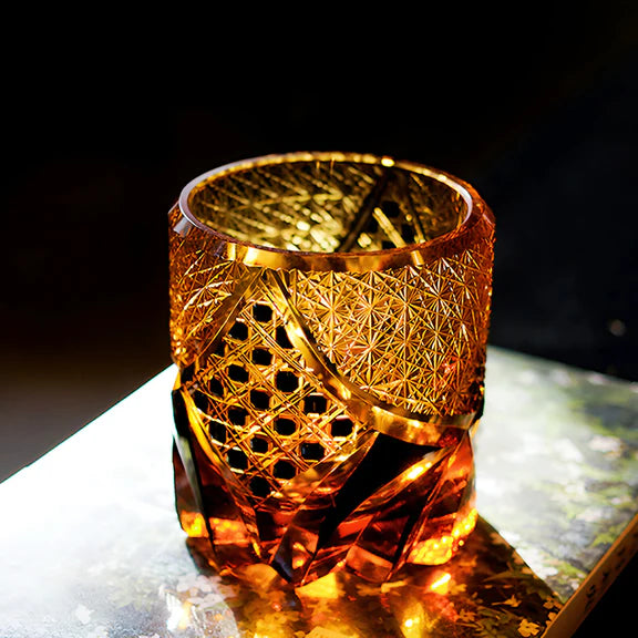 Dark Warrior – Bold Edo Kiriko Crystal Whiskey Tumbler